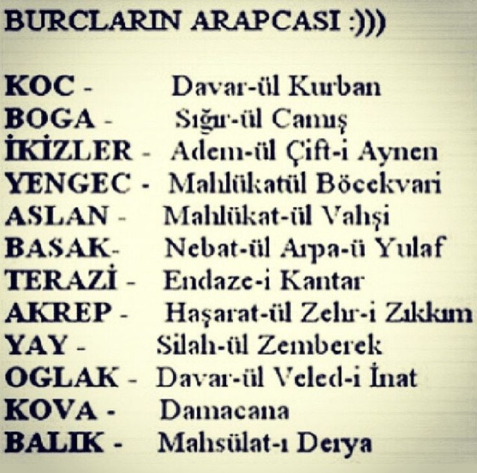 Burcunuzun eski dilde adı nedir, biliyor musunuz?
