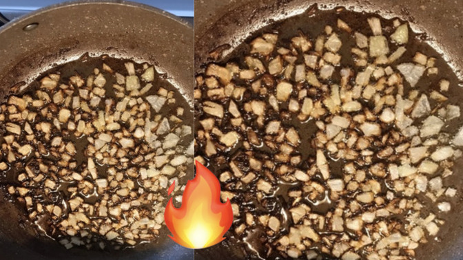 Yine mutfakta harikalar yaratıyorum! Bu soğan yanmış mı karamelize mi olmuş?