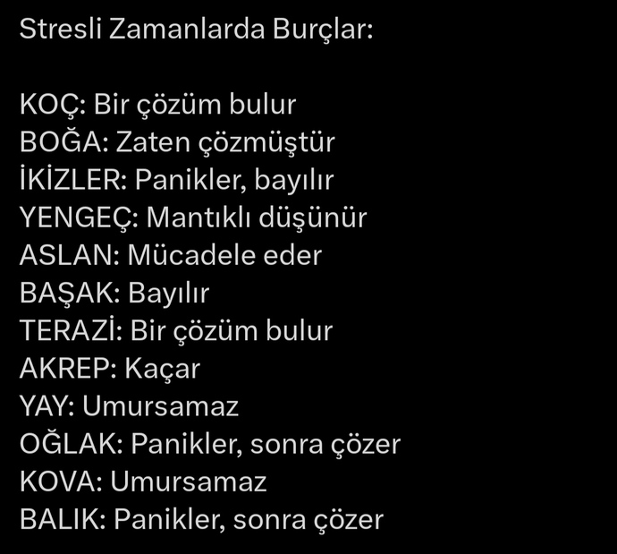 Stres anlarında başvurduğunuz yöntem burcunuza göre hangisi?
