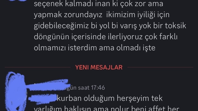 Beni arayıp duruyor böyle mesajlar atıyor ne yapacağım beni manipüle etmek için mi diyor?