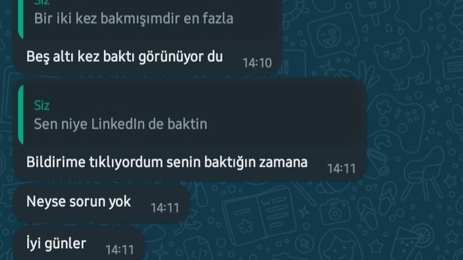 Bu mesaja cevap verilir mi?