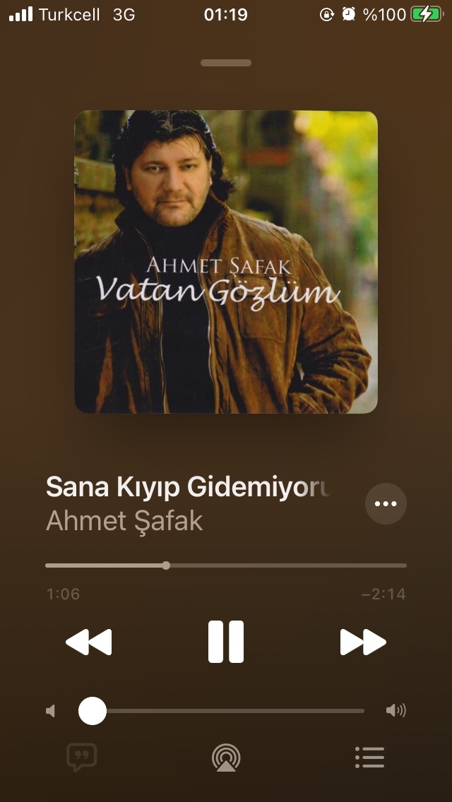 Şu an çalan şarkıdan bi cümle?