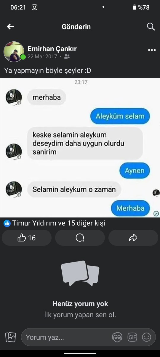 Mesaj atani troller misin?