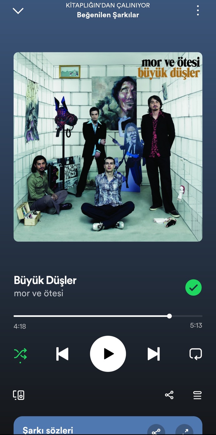 Senin müzik uygulamanda çalan son şarkı hangisi?