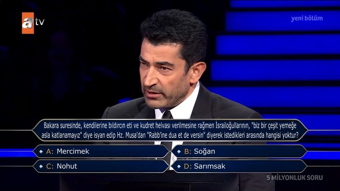 Kim Milyoner Olmak İsterde 5 Milyon TL değerindeki soru açıldı! Cevabı kimler biliyor?