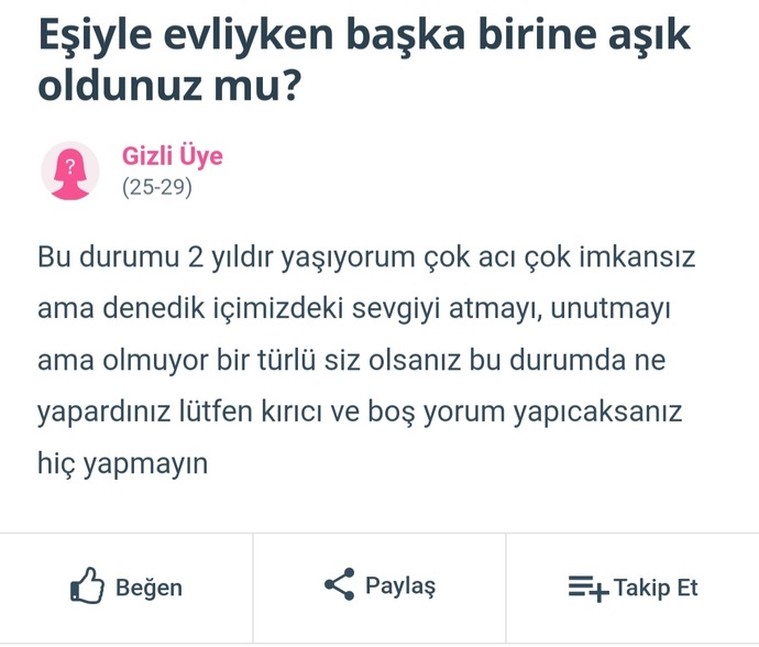 Kocanin ekmeğini yiyip başka adamı hayal etmek ne diyim ki