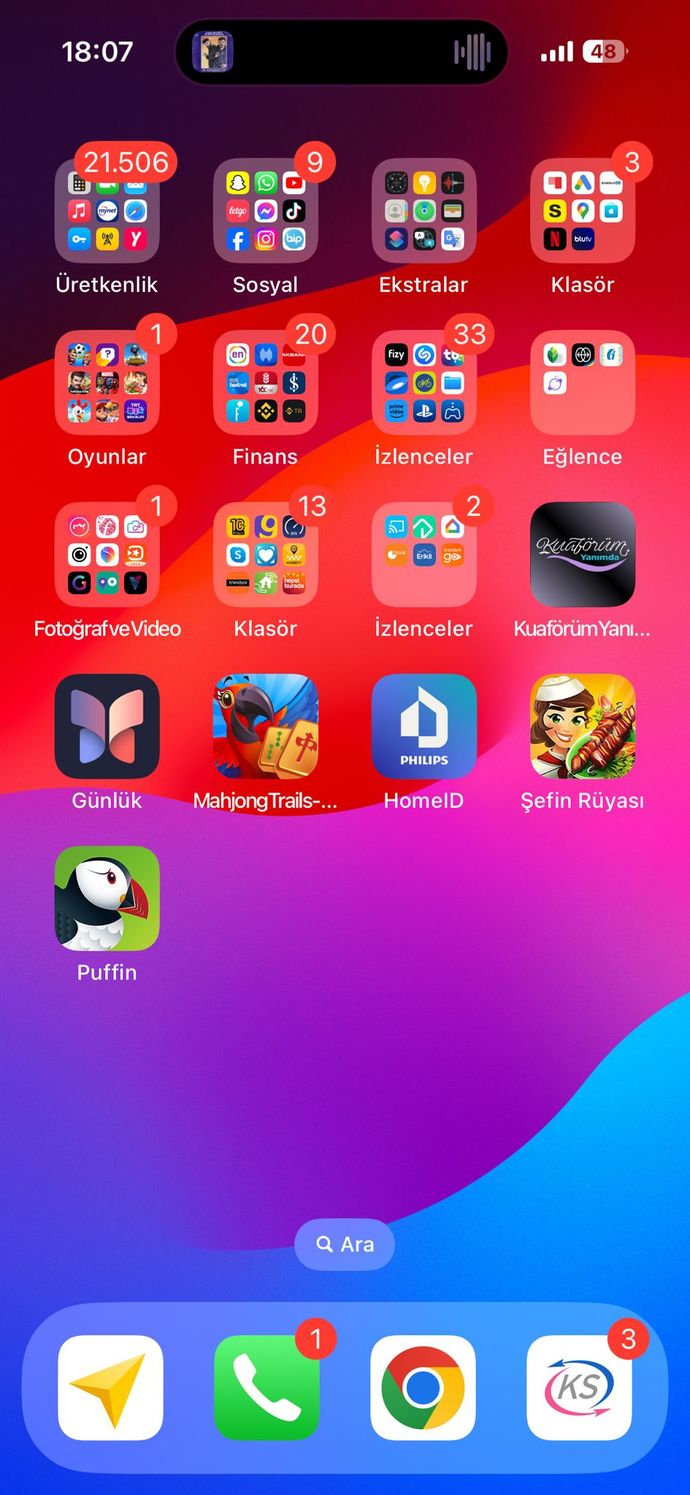 Telefon ana sayfan dağınık mı yoksa klasörlerle düzenli mi?