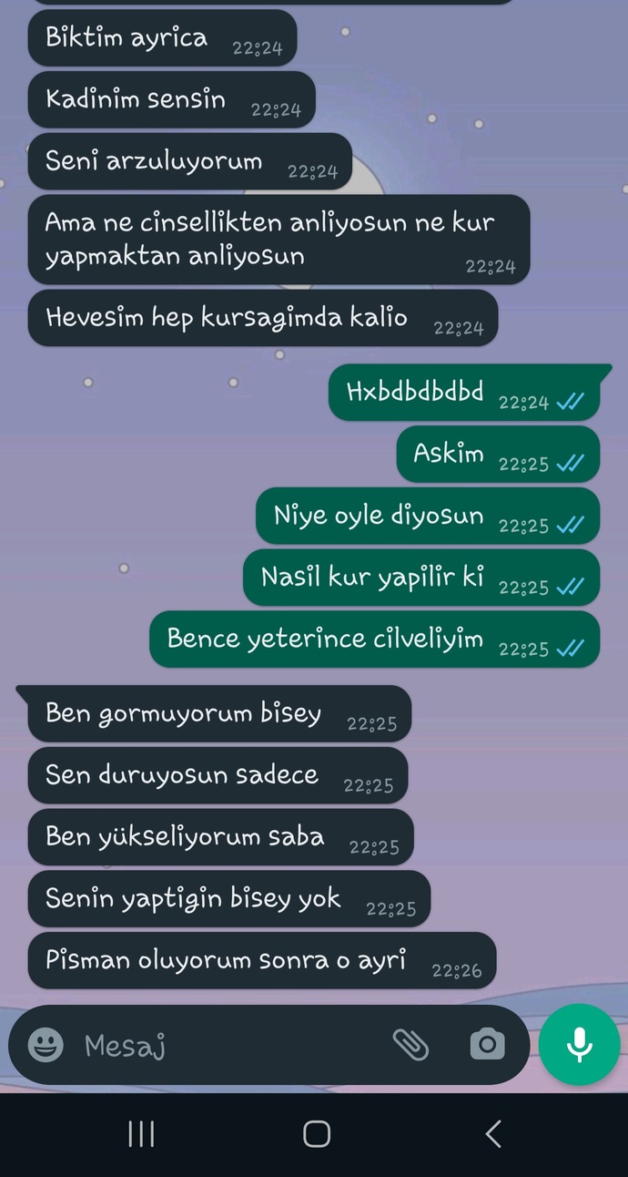Erkek arkadasim bana boyle seyler soyledi?