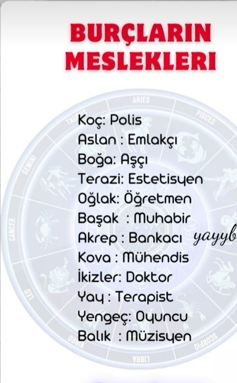 Burçların meslekleri neymiş?