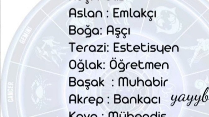 Burçların meslekleri neymiş?