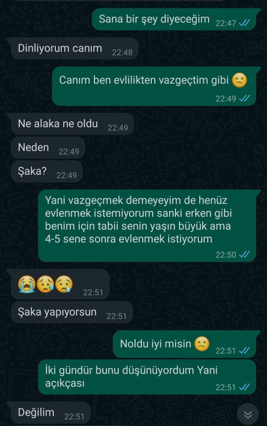 Arkadaşlar sizce gerçekten evlilik istiyor mu denemek amaçlı böyle yaptım önceki soruma verilen cevaplara nazaran?