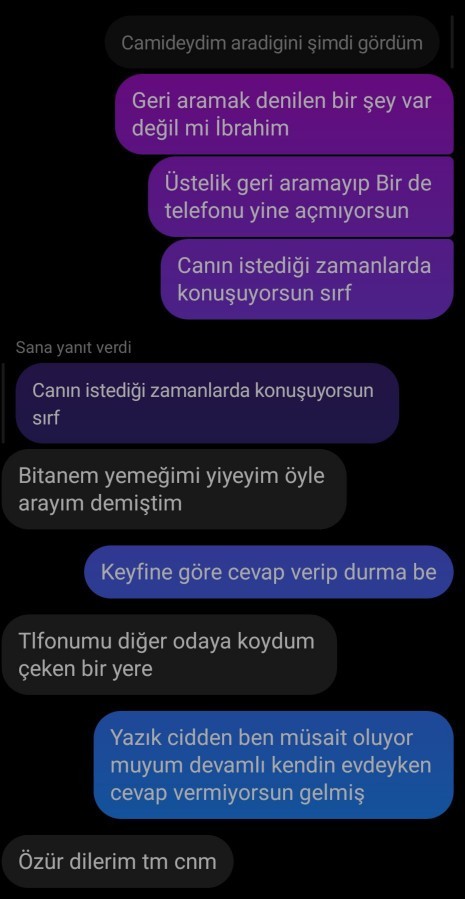Arkadaşlar konuştuğun çocuk tek başına yaşıyor ama daha doğru düzgün aramalarıma ve mesajlarıma dönmüyor sizce normal mi?