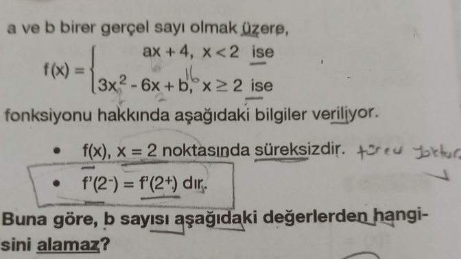 Fonksiyon türevliyse kesin sürekli değil midir?