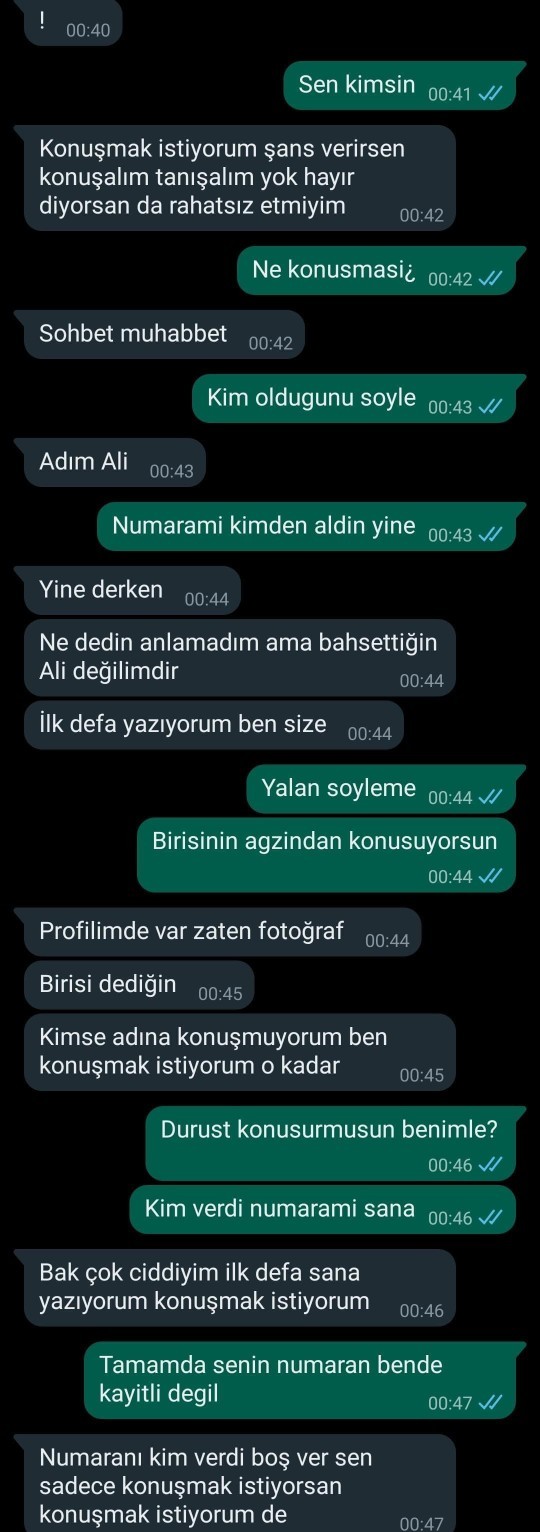 Tanimadigim numaralar bana mesaj atıyo?