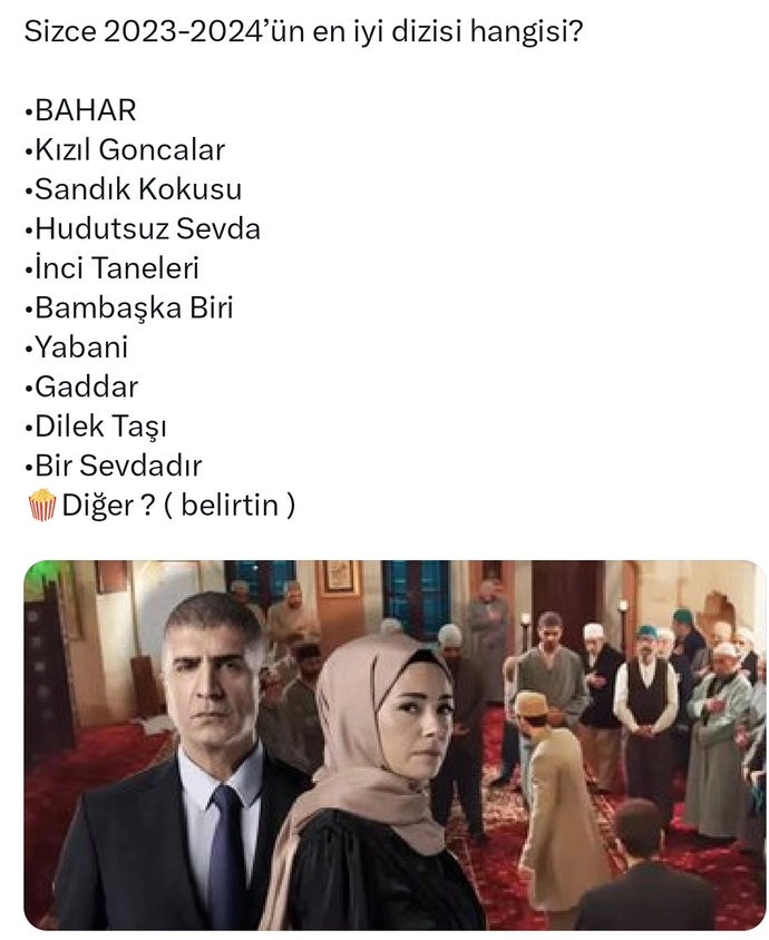 Sizce 2023-2024 yılının en güzel dizisi hangisidir?