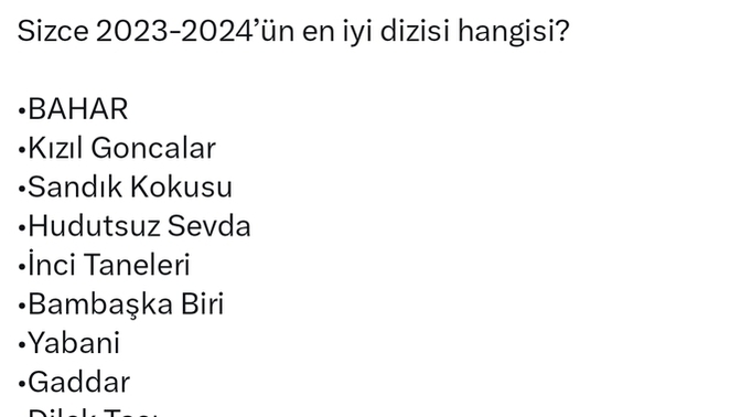 Sizce 2023-2024 yılının en güzel dizisi hangisidir?