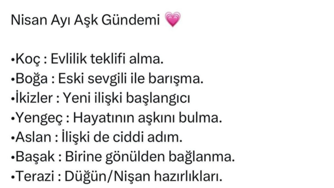 Nisan  ayında aradığınız aşkı bulacak mısınız 😃?