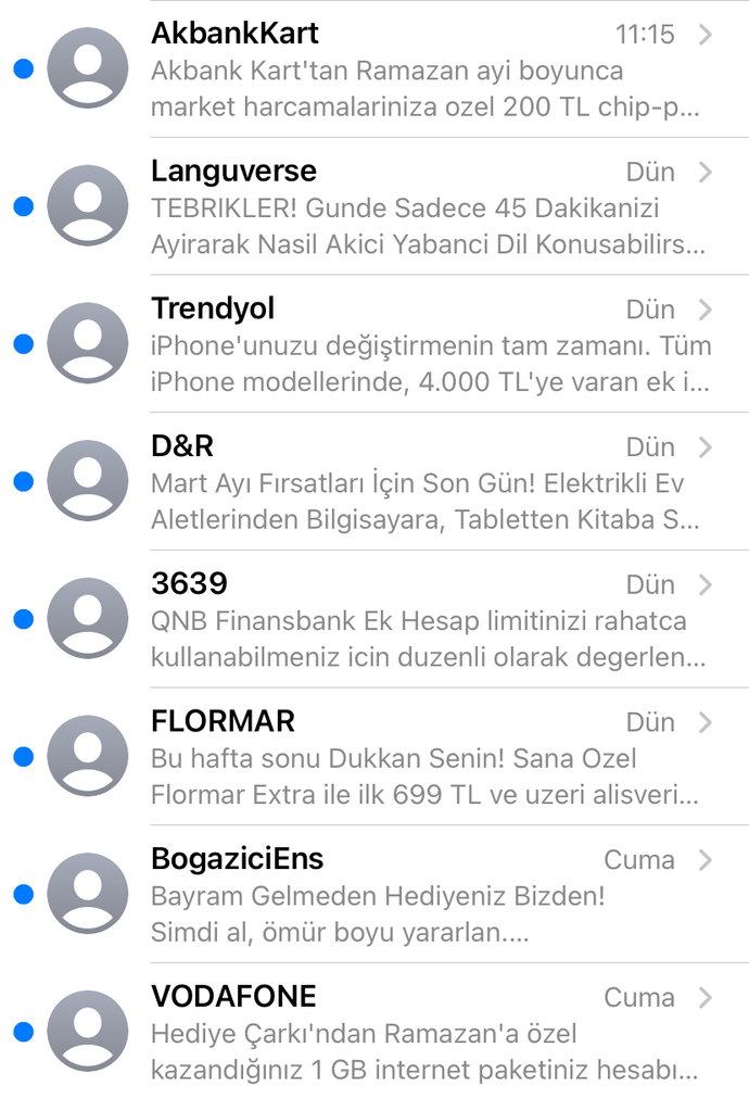Hiç flörtü olmayanlar gün içerisinde kimden mesaj alıyorlar?