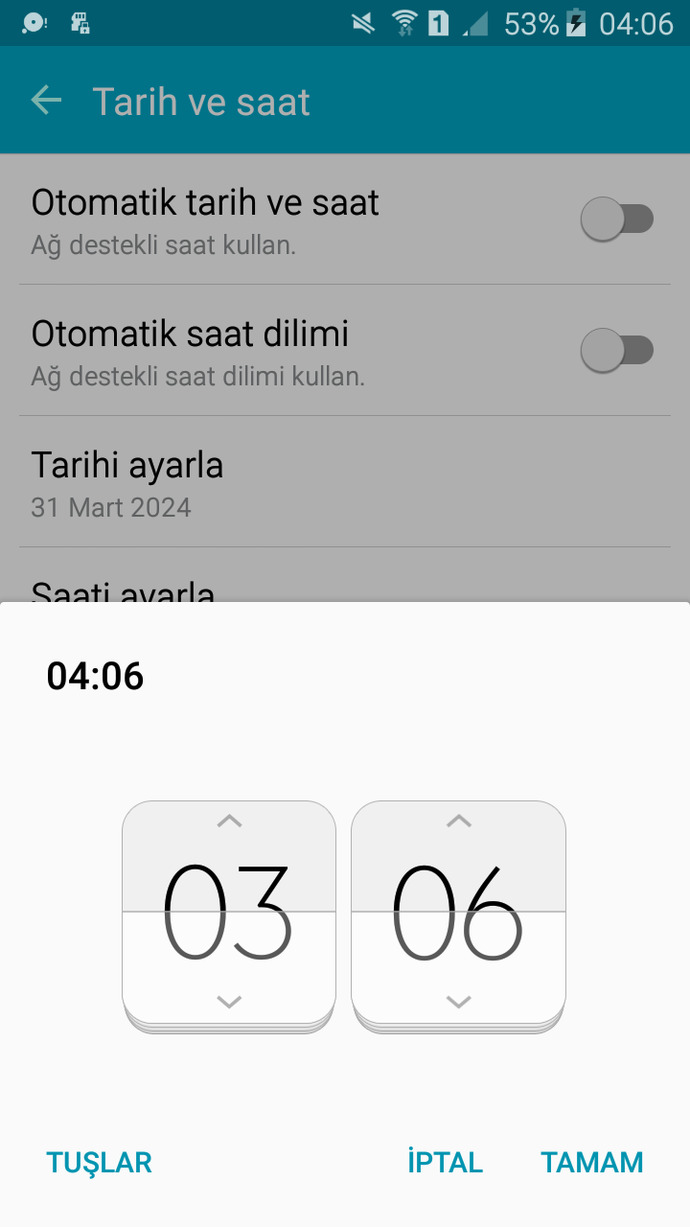 Saati 3e ayarlayamıyorum neden böyle oldu?