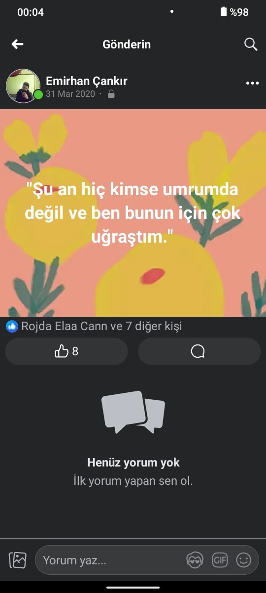 Hiçbir seyin umrumda olmamasının sebebi nedir?