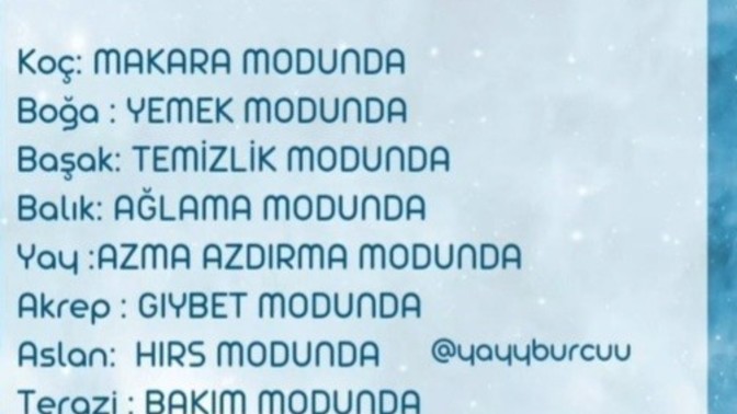 Burçlar genelde hangi moddalarmış?