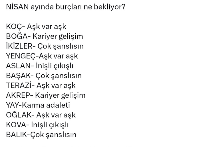 Burcunuza göre Nisan  ayında sizi ne bekliyor?