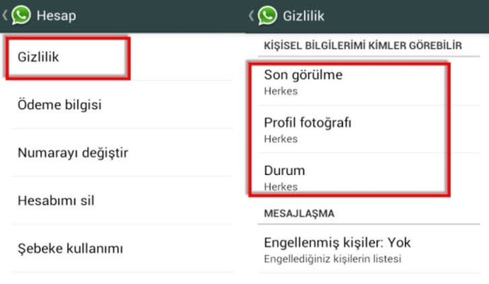 WhatsApp son görülmeniz kapalı mı?