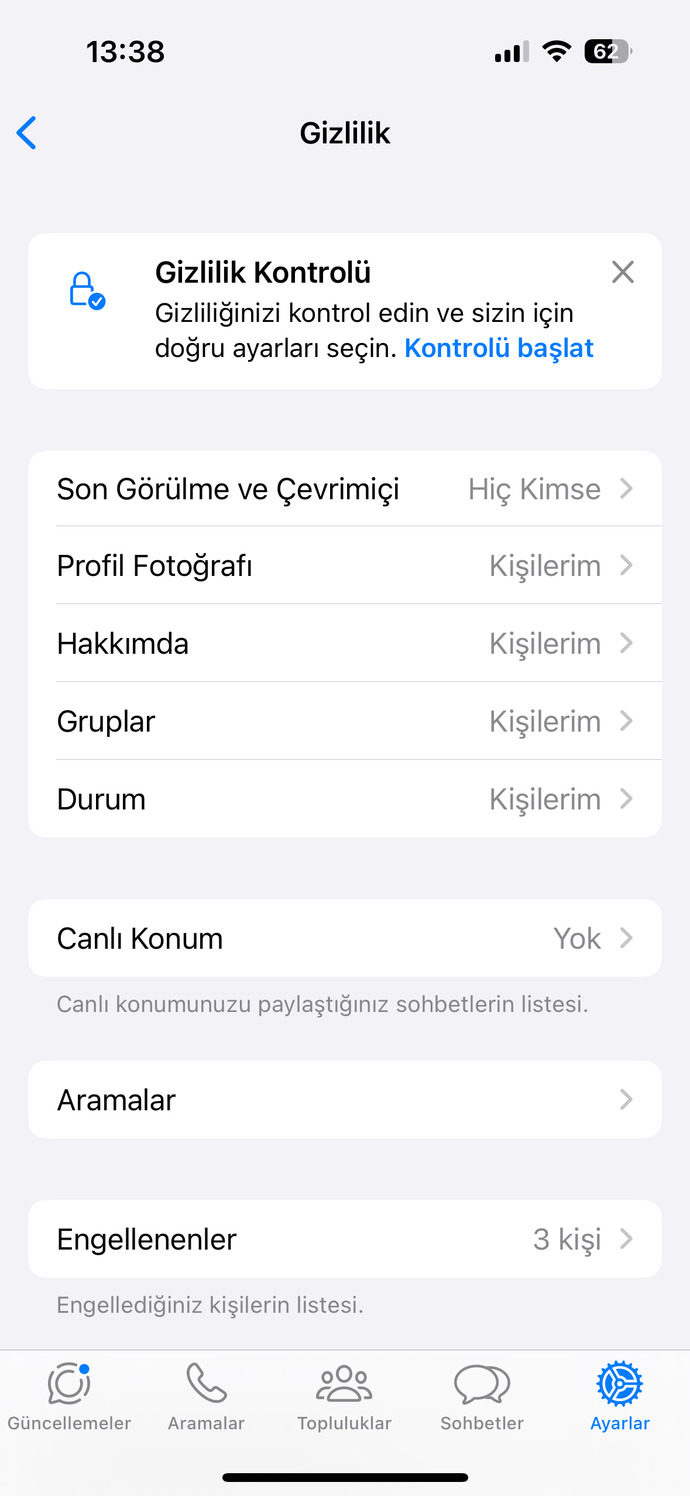 Whatsapp son görülmeniz açık mı yoksa kapalı mı?