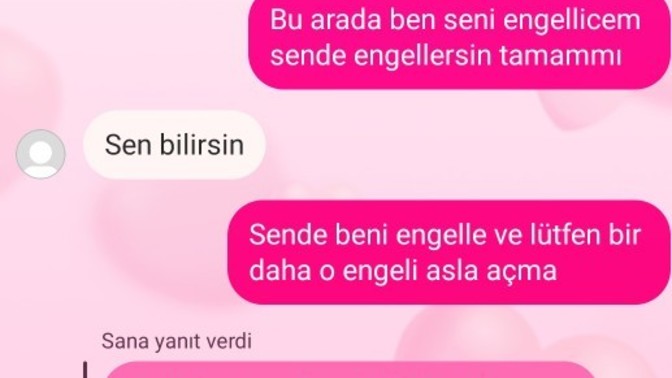 Severek ayrıldığım sevgilimle olan en son konuşmamızda bu şekilde yanıtlar verdi?
