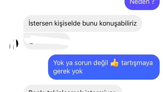 Ünlü bi haber sayfasi beni engelledi sirf onunla özelden konusmak istemedim için komik değil mi?