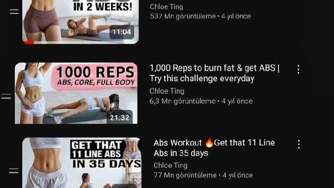 Spor olarak bugün chloe tingin bu videolarını yaptım sizce yeterli mi?