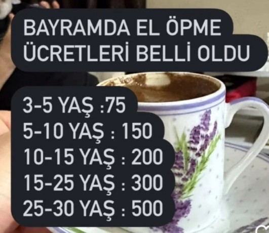Bayramda el öpme tarifesi açıklamış sizinki hangisi?