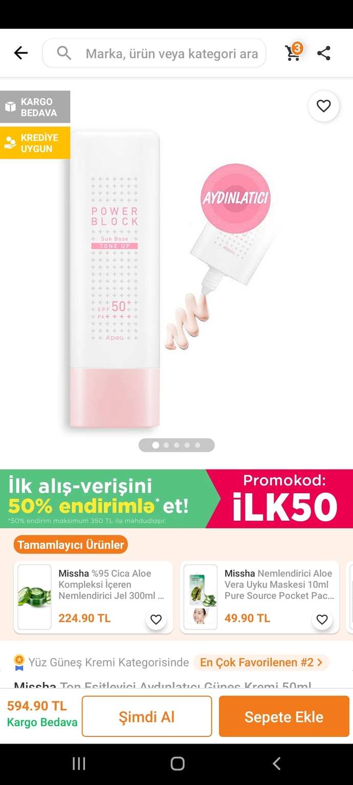 Bu güneş kreminin daha uygunu var mı?