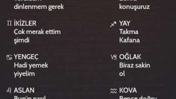 Burcunuzun en sık kullandığı günlük sözler nedir?