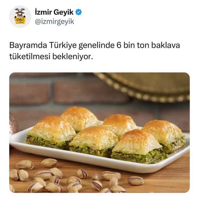 Tatlı deyince ilk sırayı tatbiki baklava alır peki sizin ilk sırada olan tatlınız hangisi 😋😍?