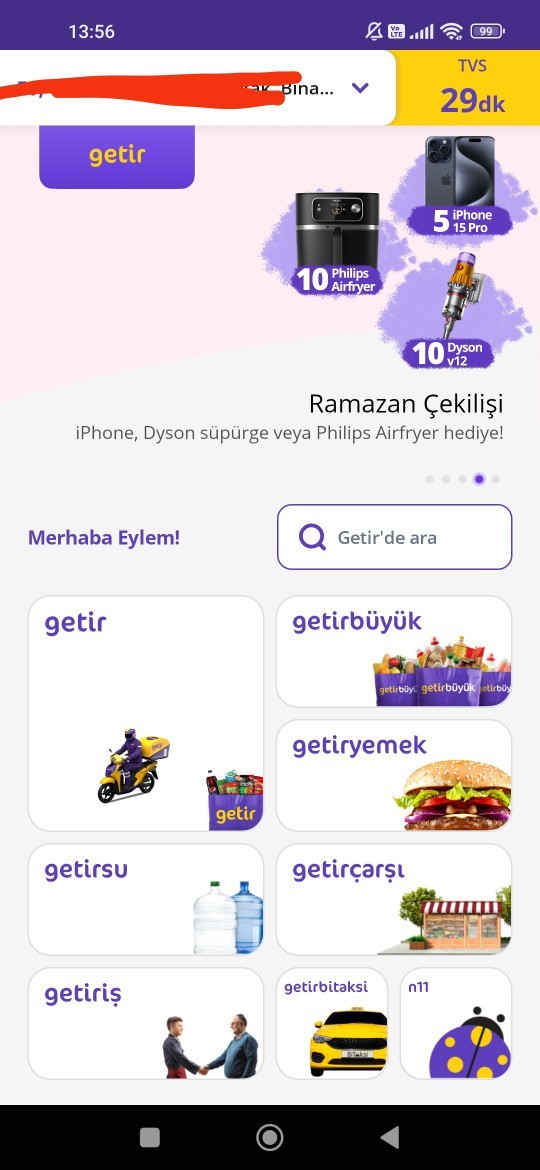 Getir de henüz bir şey sipariş etmediğim halde böyle bir şey çıktı ne yapmalıyım?