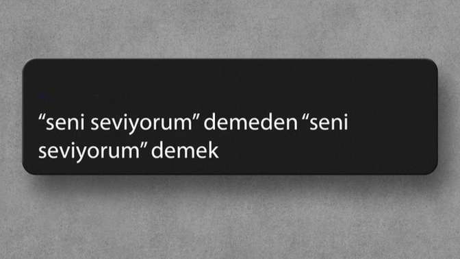 Seni seviyorum demeden, seni seviyorum nasıl dersiniz?