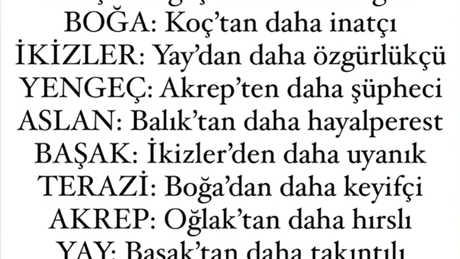 Bilinenin aksine bazı burç özellikleri nelerdir?