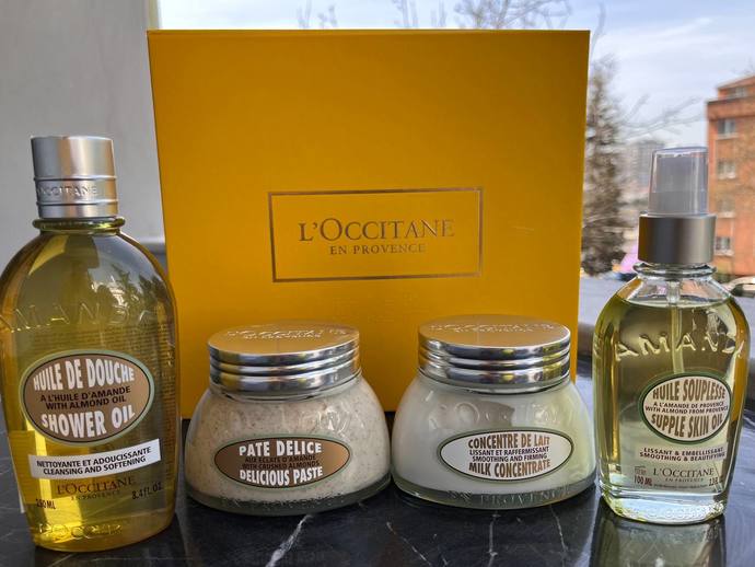 LOccitaneın badem özlü vücut bakım ürünlerini gördünüz mü?