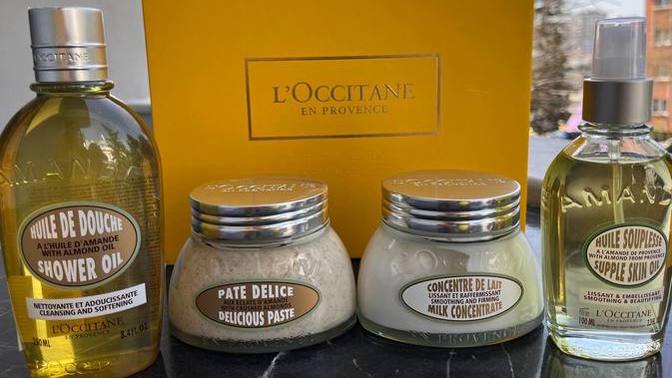 L'Occitane'ın badem özlü vücut bakım ürünlerini gördünüz mü?