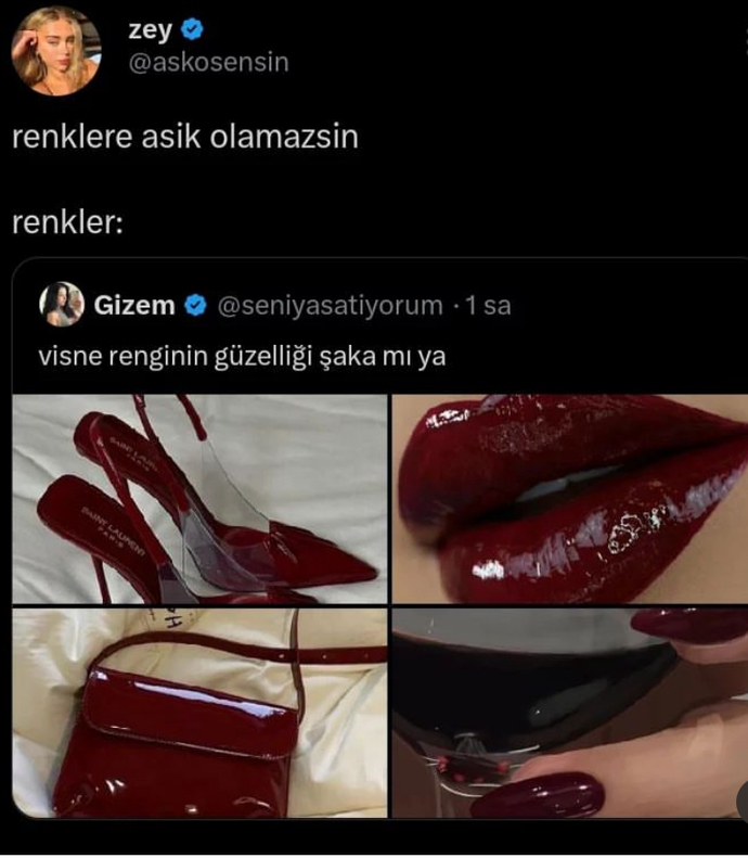 Bana vişne rengi ruj ve oje önerebilecek olan var mı?