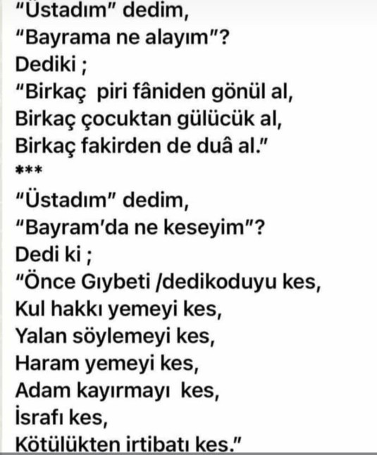Hayırlı Bayramlar. Nasılsınız?