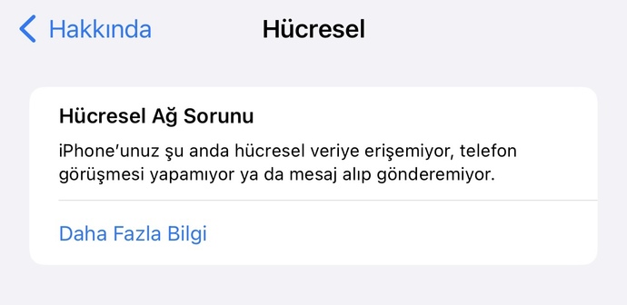 Telefonumda servis yok yazıyor?