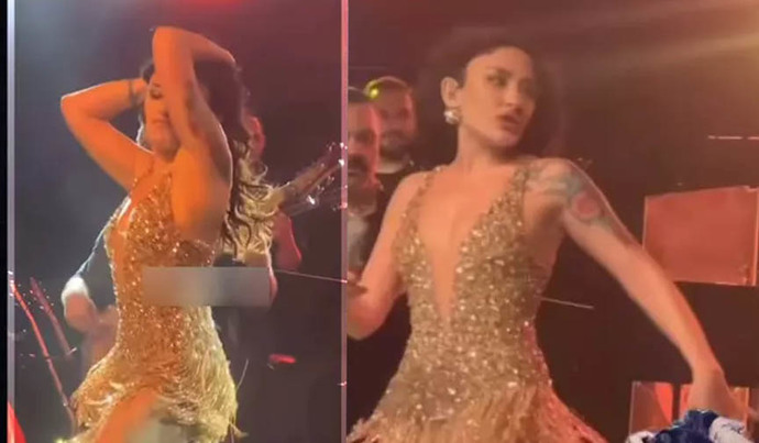 Melek Mossonun sahne tarzı ve dans Hadiseye benzetildi! Sence de öyle mi?