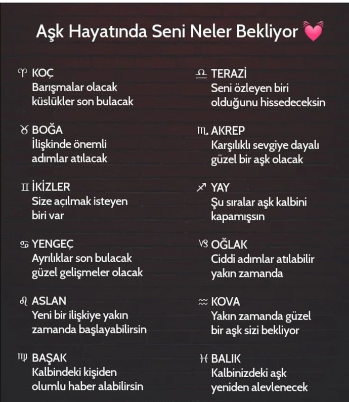 Burcuna göre aşk hayatında seni neler bekliyor 💕?