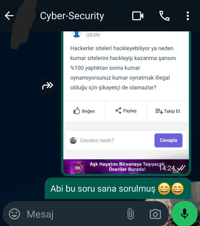 Hacker arkadaşlara bir soru?