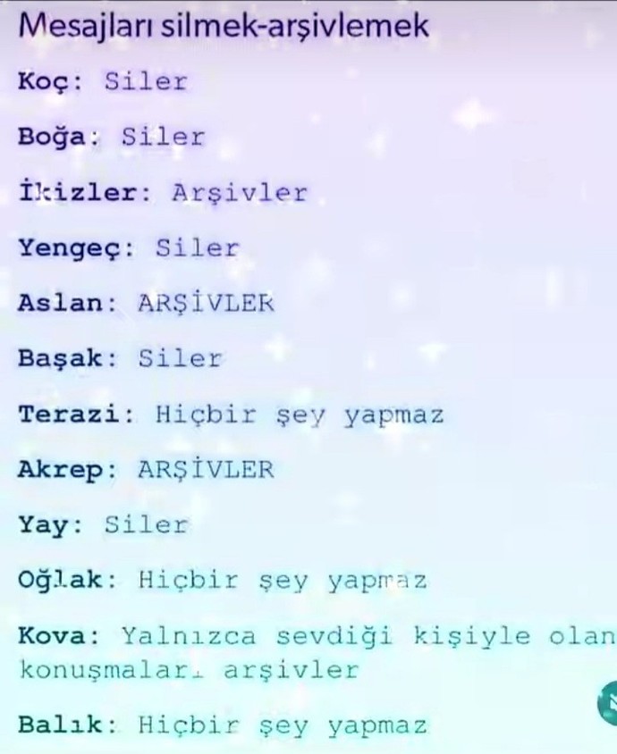 Mesajlari silermisin arşivlermisin?