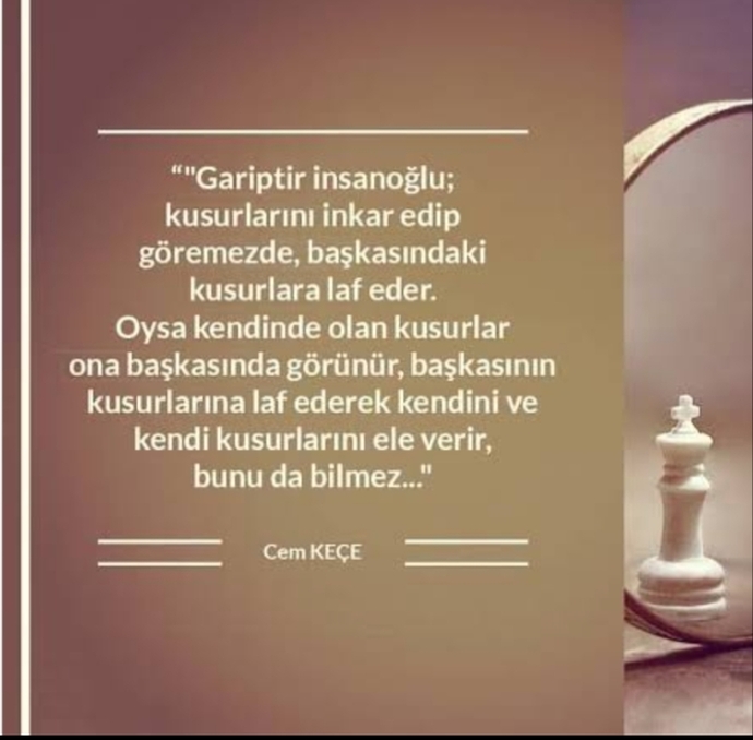 Kendinizi es geçip başkasına laf eder misiniz?