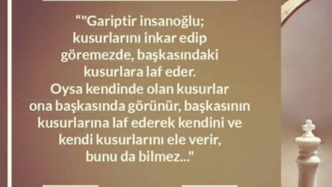 Kendinizi es geçip başkasına laf eder misiniz?