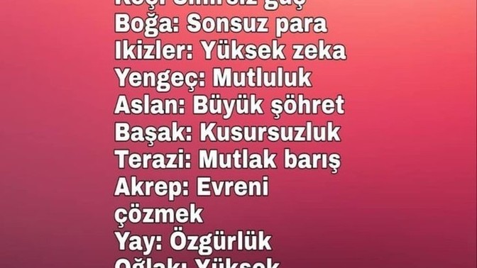 Burçların dilekleri ne olurdu sizce?